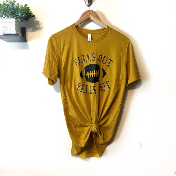 Tops - Falls Out Balls Out Handmade Screenprint Short Sleeve T Shirt Size Medium